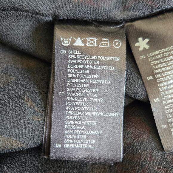 H&M Conscious Collection Floral Kimono Open Black Bold Recycled Women XS/X - Picture 11 of 12